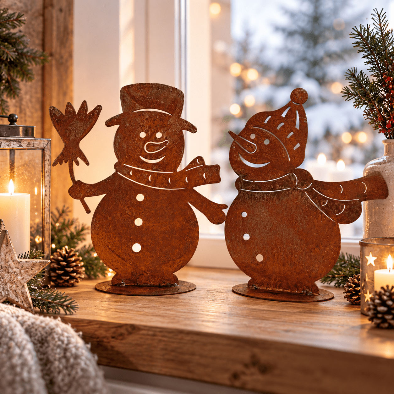 Weihnachtsdeko aus Metall & Rost für den Garten