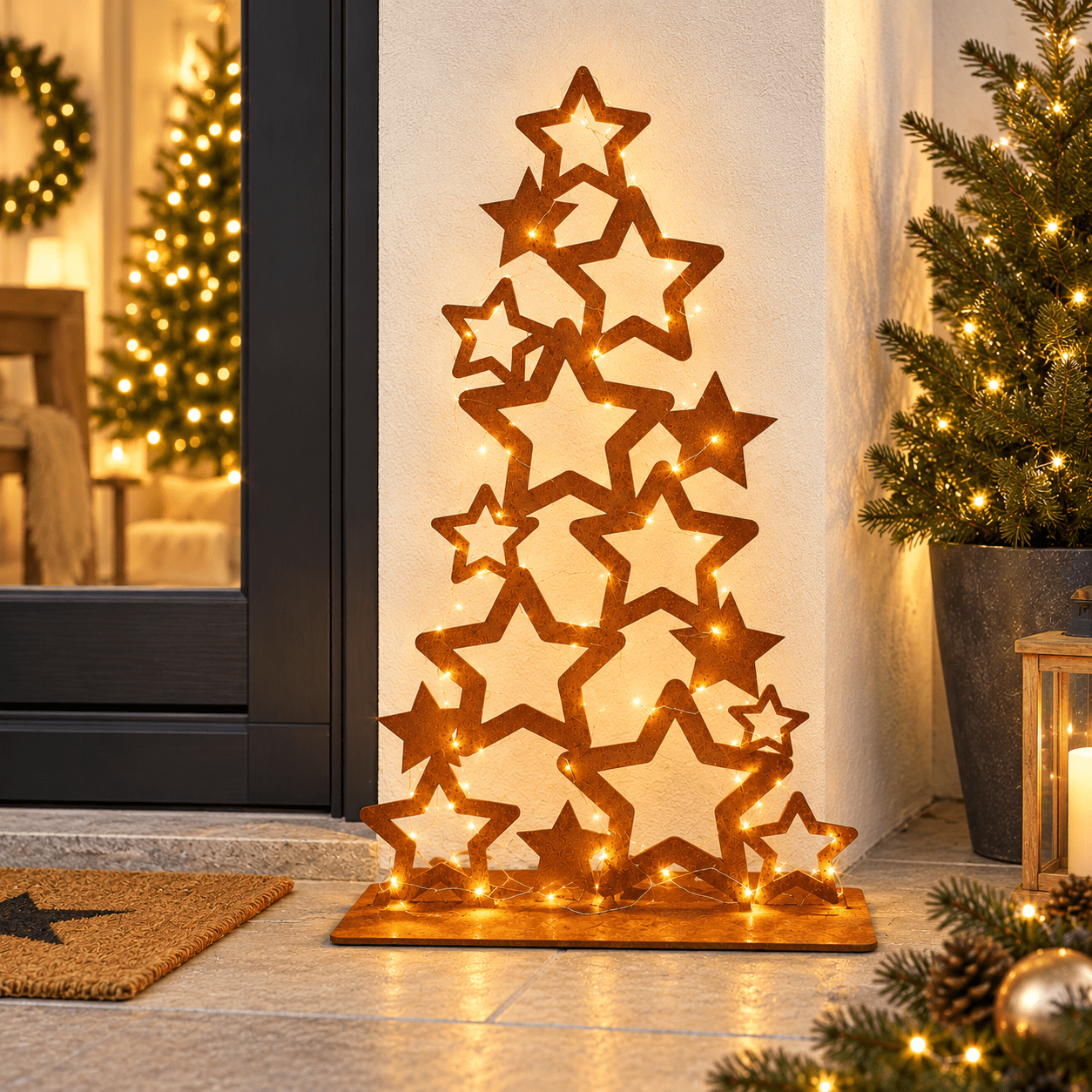 Weihnachtsdeko aus Metall & Rost für den Garten